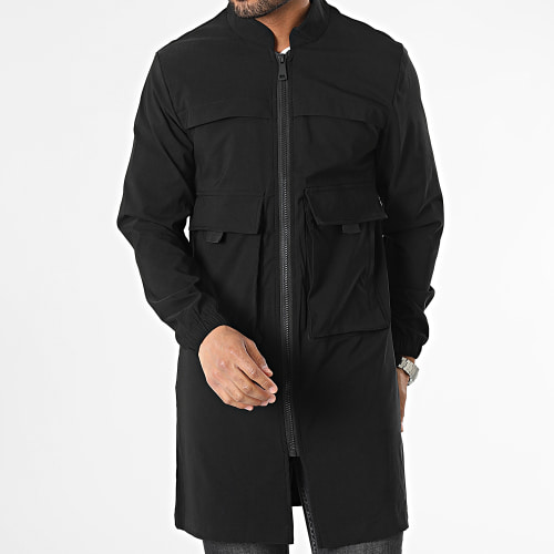 Veste Zippée Longue Noir