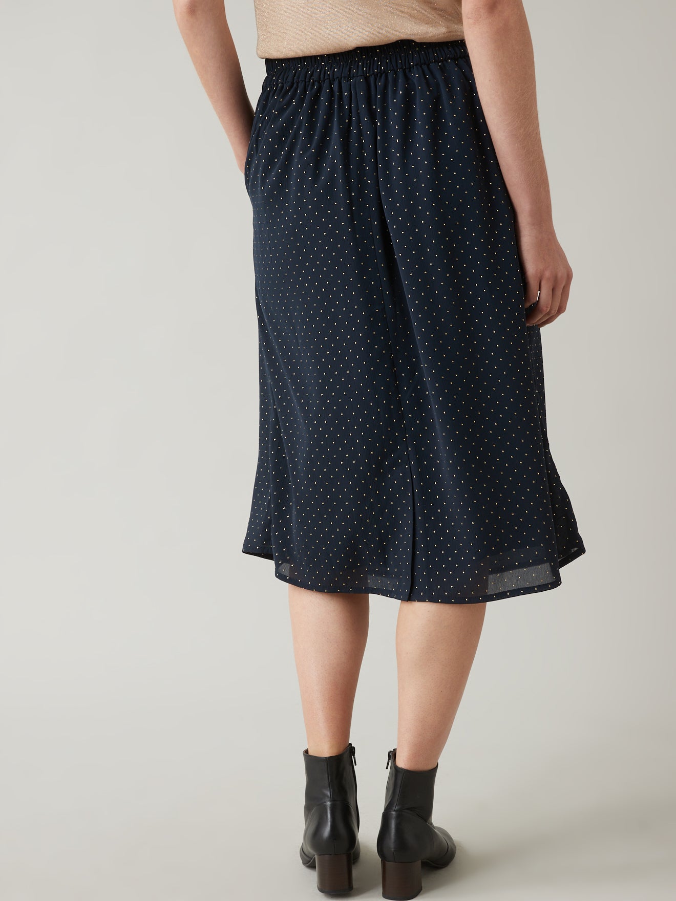 Jupe mi-longue femme pois