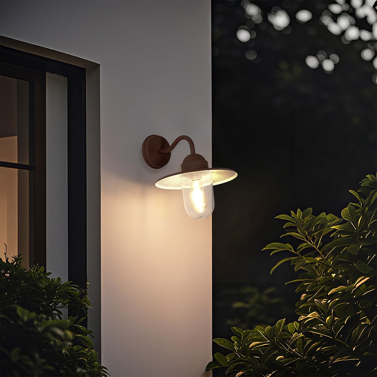 Moderne buiten wandlamp roestbruin IP44 - Kansas