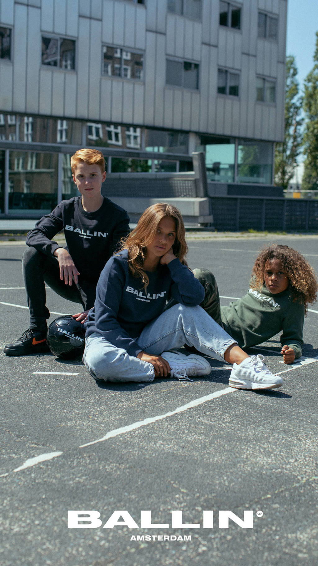 Ballin unisex sweater met logo zwart/wit