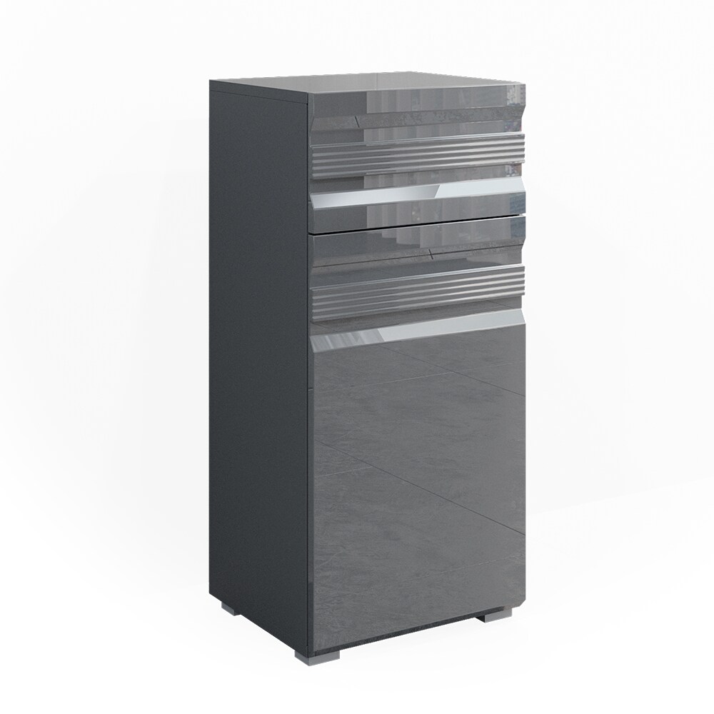 VICCO Badschrank FREDDY anthrazit hochglanz Badezimmer Badregal Midischrank
