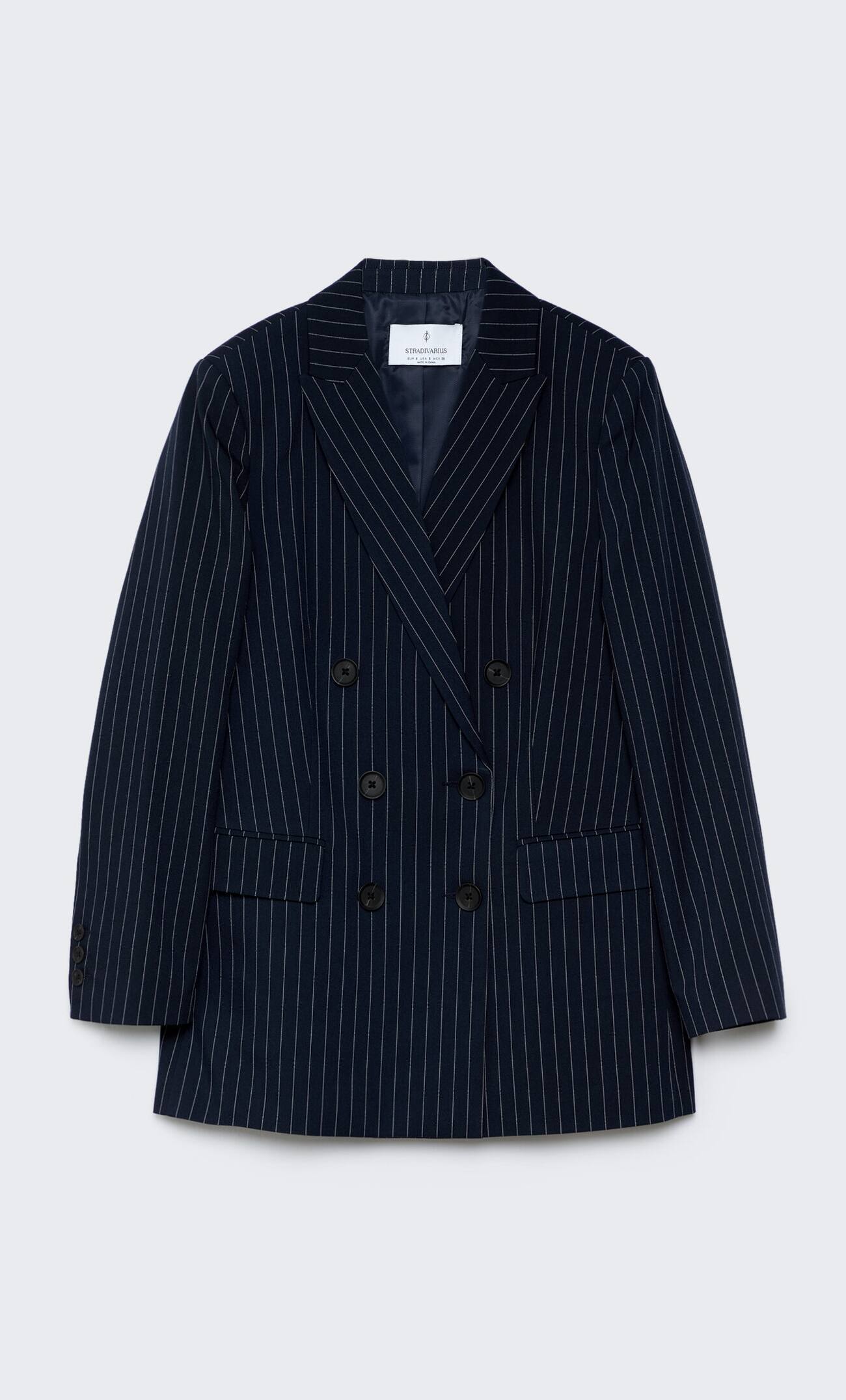 Blazer longo risca de giz