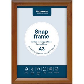 Cadre porte-affiche premium, A4, 25 mm, aspect bois
