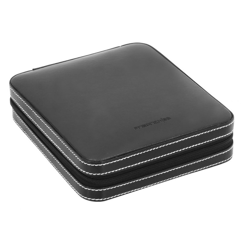 Ecrin 12 boutons de manchette, London, cuir noir