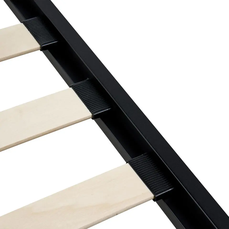 CUSSET - Tweepersoonsbed - Zwart - 120 x 200 cm - Metaal