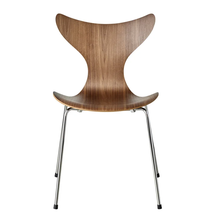 Fritz Hansen - Lily Stuhl, Chrom / Walnuss natur