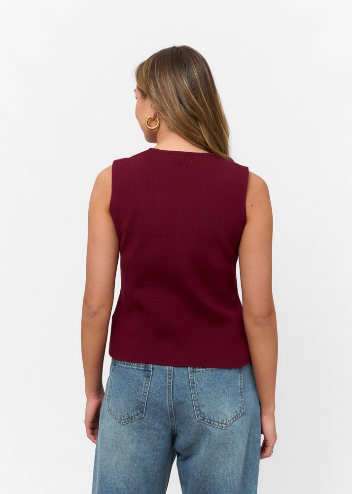 Mowi top burgundy