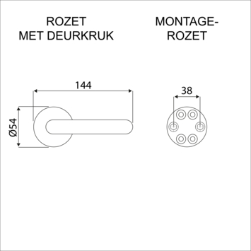 Gamma deurkruk set Sofia rond rozet RVS