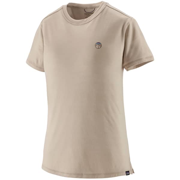 T-shirt randonnée PATAGONIA W'S CAP COOL MERINO BLEND GRAPHIC SHIRT FITZ ROY ICON: PUMICE