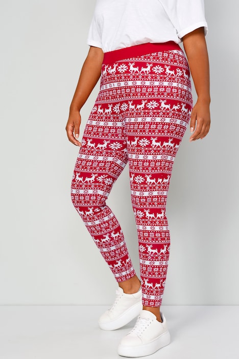 Leggings, Slim Fit, weihnachtliches Muster, Elastikbund