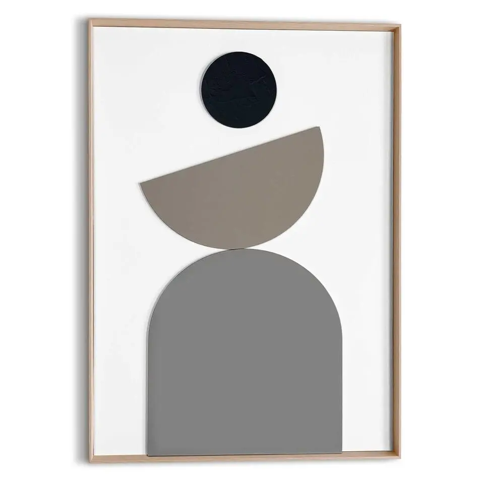 Schilderij 3D Art Abstract Balance - 70x50cm - Beige
