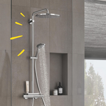 Grohe regendoucheset Quickfix Vitalio Joy XXL - hoofddouche 31 cm - met handdouche en thermostaatkraan 3 standen chroom - hartafstand kraan 15 cm