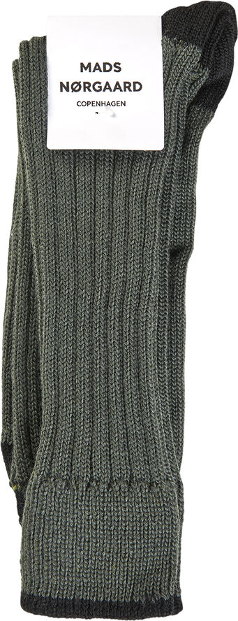 Mads Nørgaard - Copenhagen Woolen Carl Rib Socks Grøn