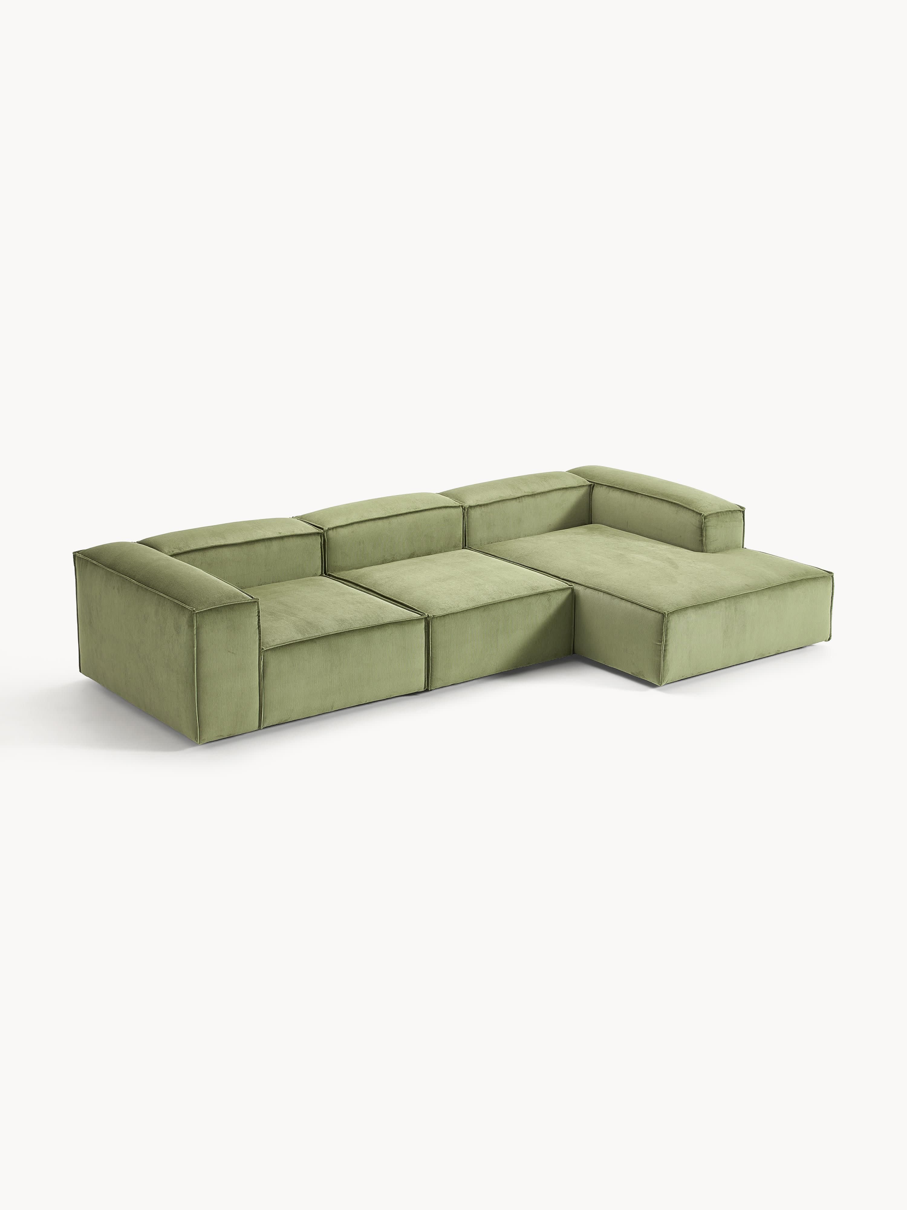 Modulaire ribfluwelen hoekbank Lennon (4-zits)