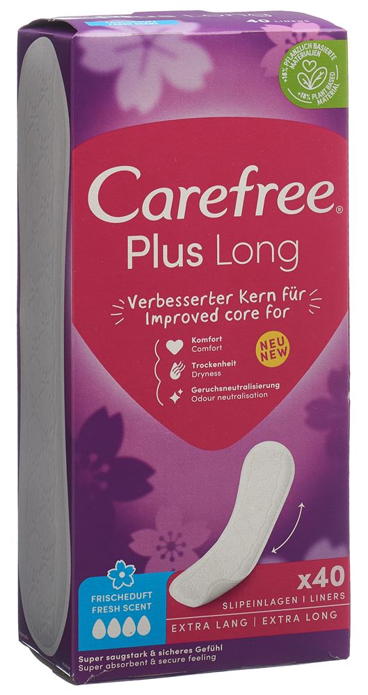 Carefree Plus Long<br>40 Stück, Karton, Frischeduft