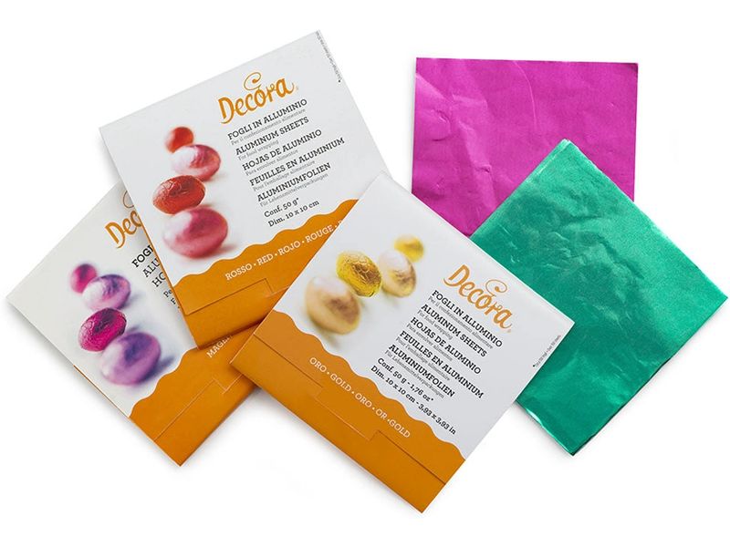 Decora Guetzli-Verpackung Aluminiumfolie Pink, 150 Blatt Ostereier Verpackung – alufolie farbig