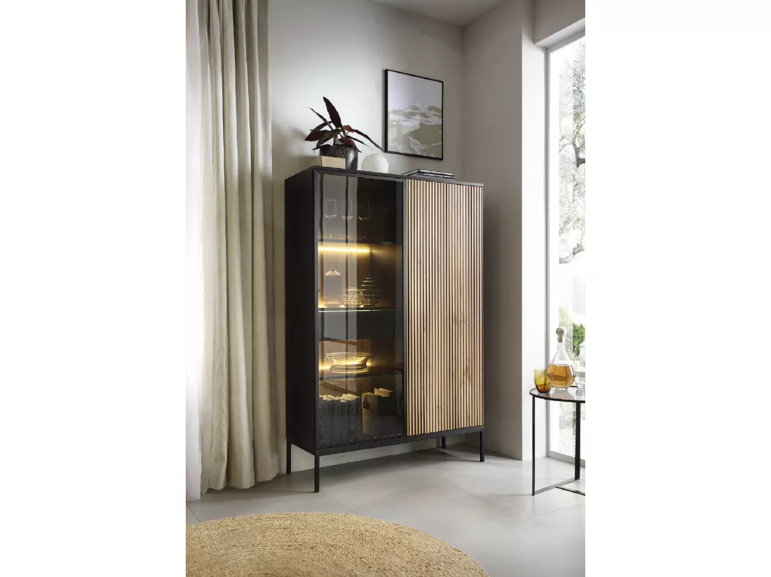 Grand Vaisselier ODENSE 104 cm chêne et noir