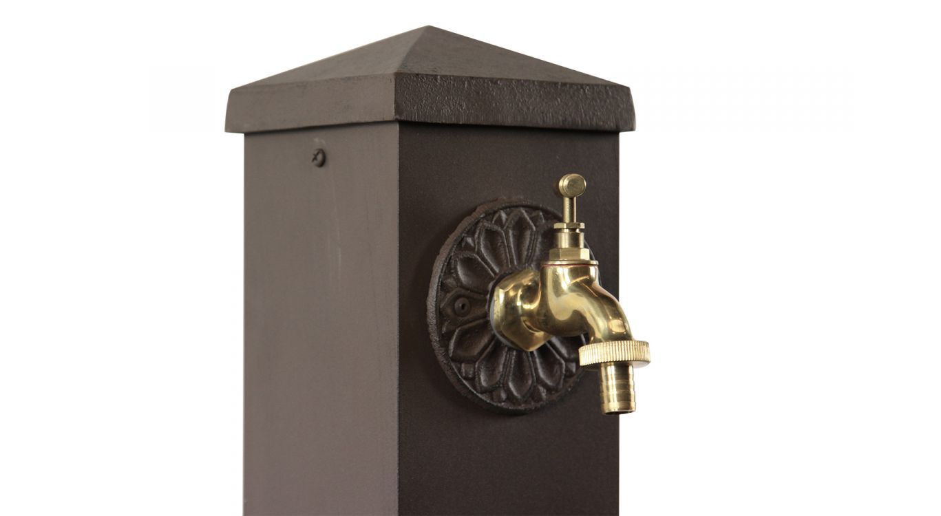 Fontaine de jardin aluminium marron 22.5x22.5x91cm
