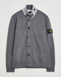 Stone Island Knitted Lambswool Zip Cardigan Navy