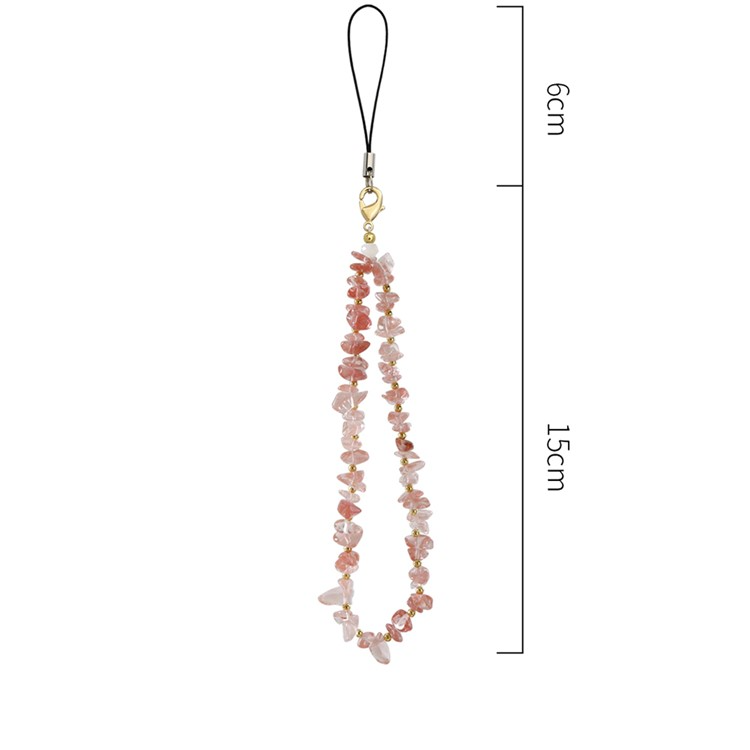 (21cm) Universal Handy Kette Phone Charms Schmuck Anhänger Handgelenkschlaufe - Weisse Kristalle
