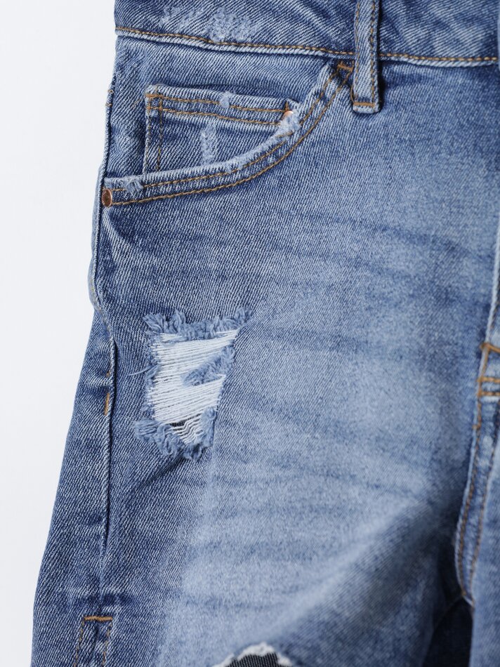 Shorts jeans rasgados - Índigo