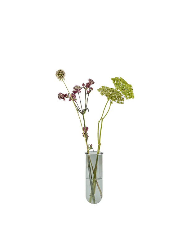 Studio About  Flower Tube vase, Smoke - H: 200 mm.