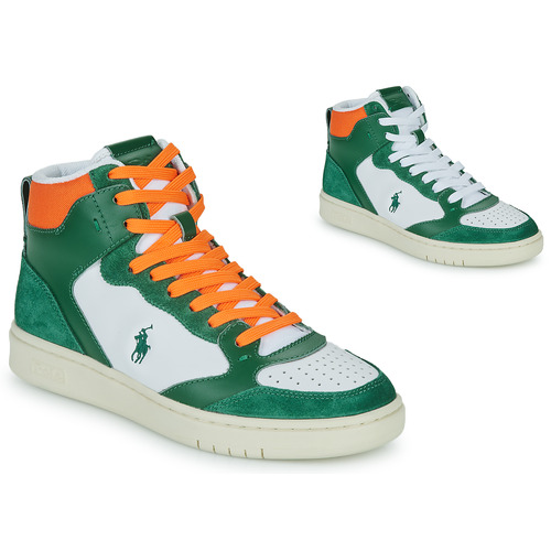 Polo Ralph Lauren - POLO CRT HGH-SNEAKERS-HIGH TOP LACE Verde / Blanco / Naranja