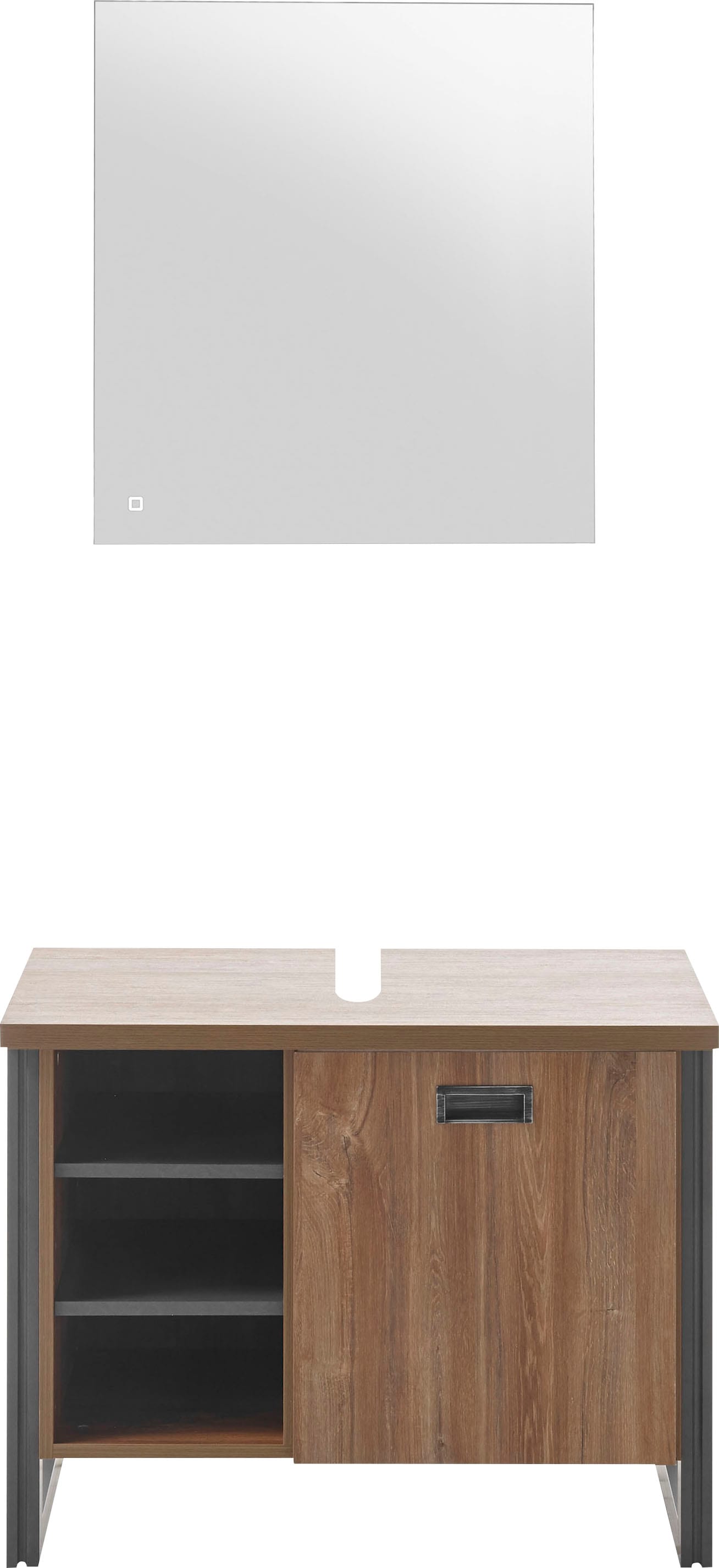 Home affaire Badmöbel-Set »Detroit, Bad im Industrialdesign, inkl. LED, 2-teiliges Badezimmer« 2 Stk. tlg.