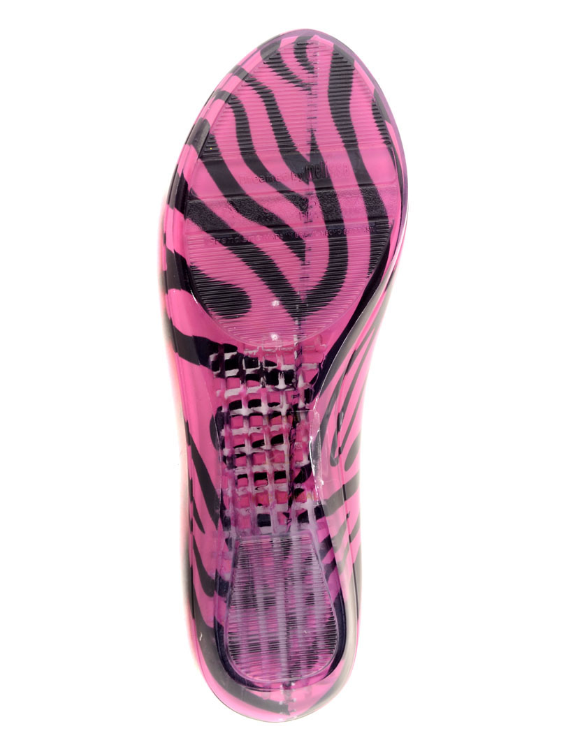 Mel Strawberry Pink Zebra Slippers