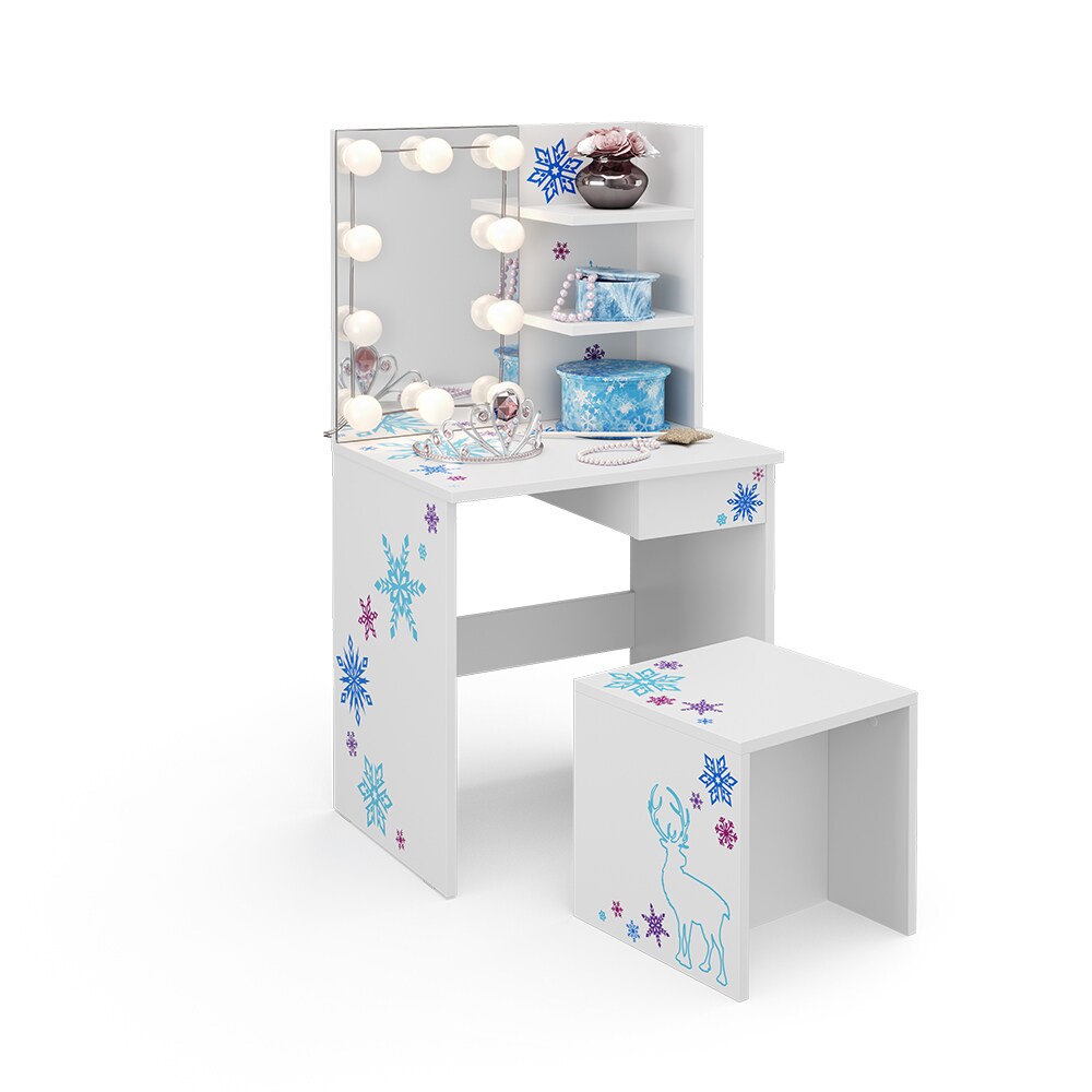 Vicco Kinder Schminktisch Kinderschminktisch Frisiertisch LED Beleuchtung Hocker