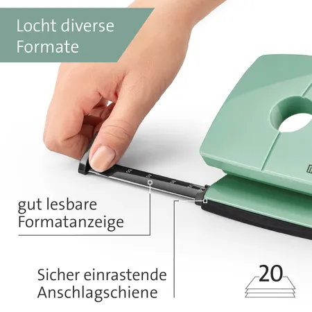 Novus Locher B 220 COLOR ID 2.0, mellow mint