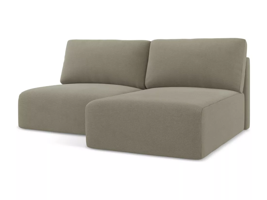Canapé d’angle 3 places droit sans accoudoir convertible en Strukturstoff - beige foncé - KONA