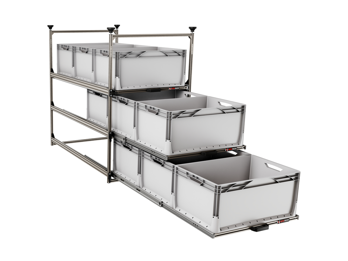 Nova Racks Serie M 3 Levels schuifopbergsysteem - 60x120x122 cm