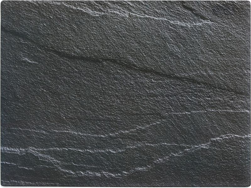Zeller Present Schneidebrett Schiefer 40 x 30 cm, Glas, Ant Glasschneideplatte mit rutschfesten Silikonfüssen