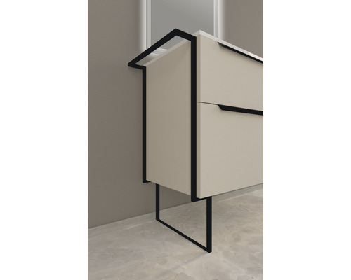 Stedelijk voetstuk en handdoekenrek, zwart mat, 15 cm x 90 cm