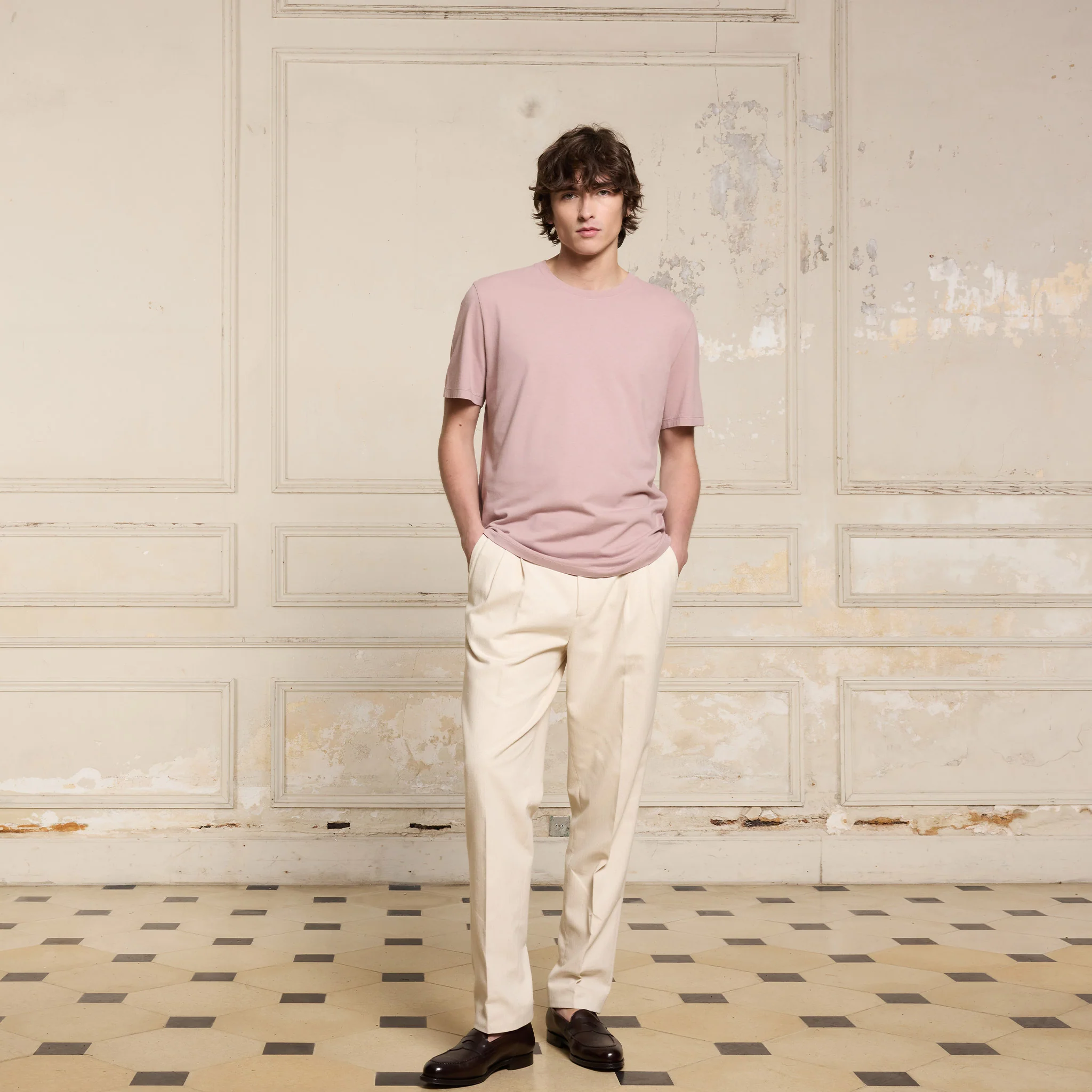 Pale pink organic cotton T-shirt