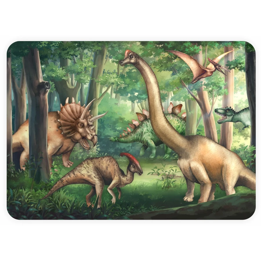 Nikima Platzset stabiles Vinyl Tischset Dinosaurier bunt