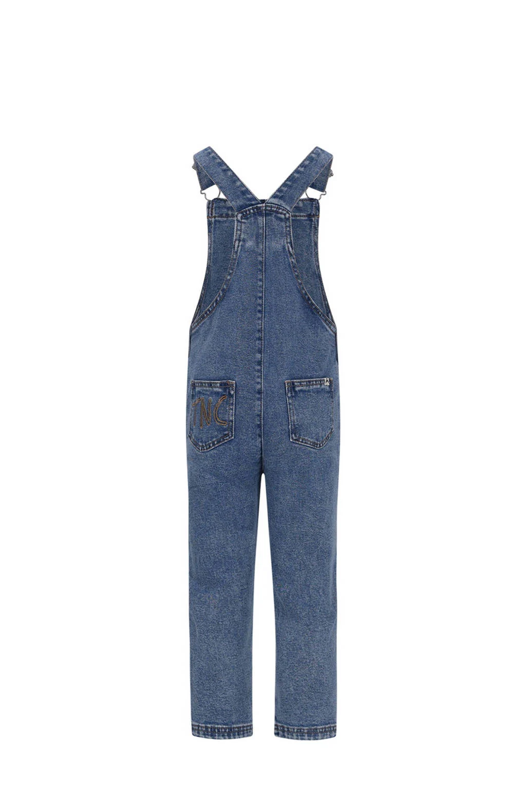 The New Chapter denim wide leg tuinbroek blauw