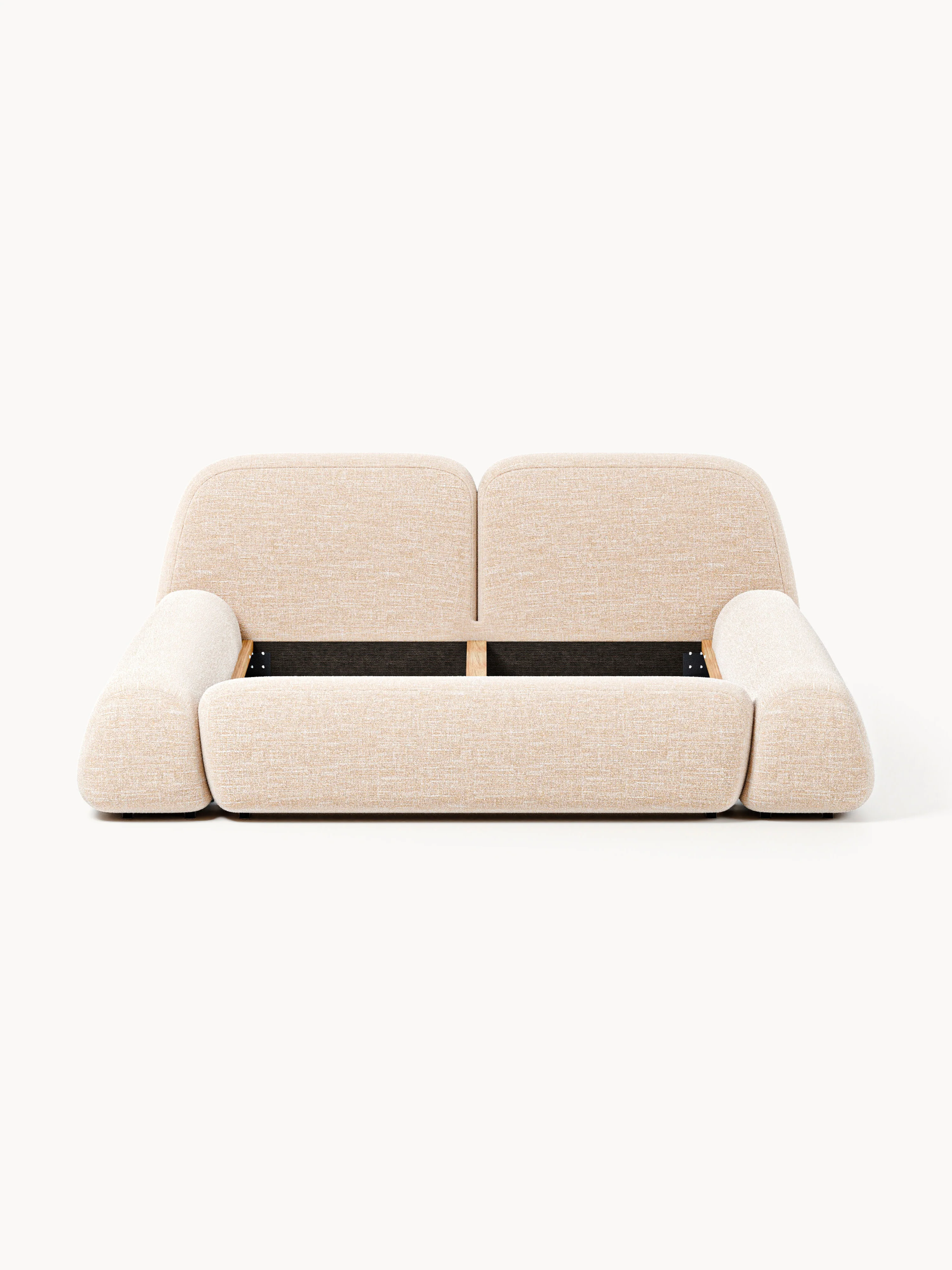 Bouclé gestoffeerd bed Wolke