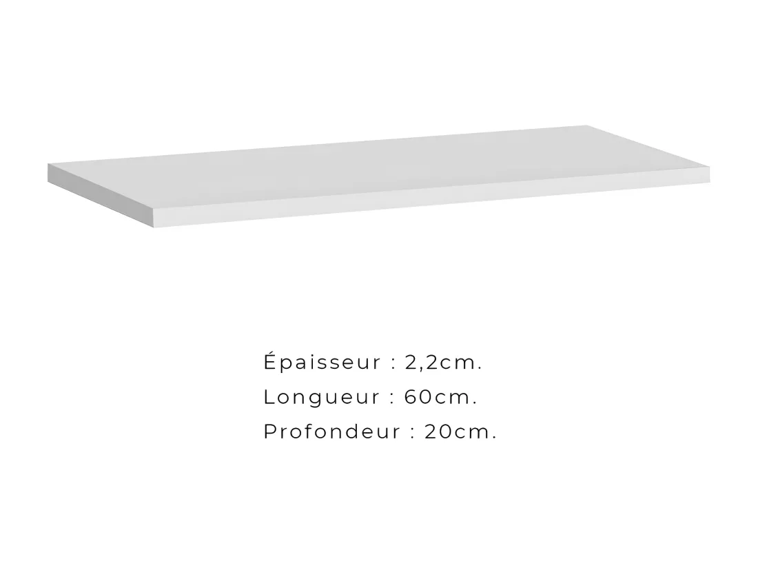 Étagère murale 60cm collection SWITCH. Coloris blanc.