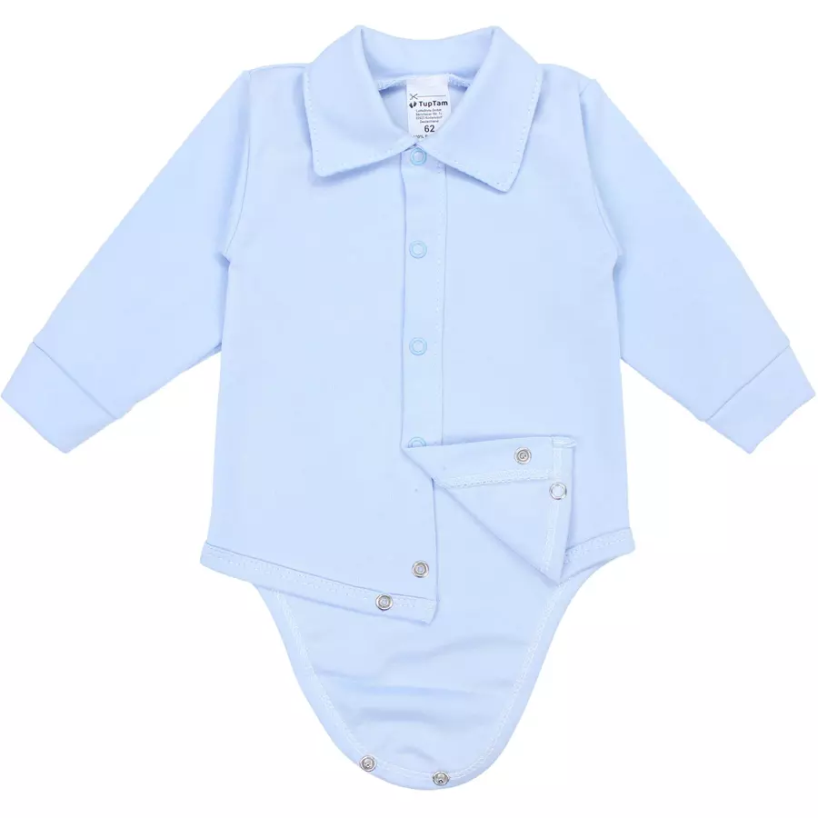 TupTam Baby Jungen Langarm Kurzarm Body mit Kragen blau