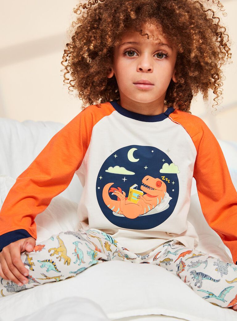 Ensemble pyjama écru avec dinosaures
