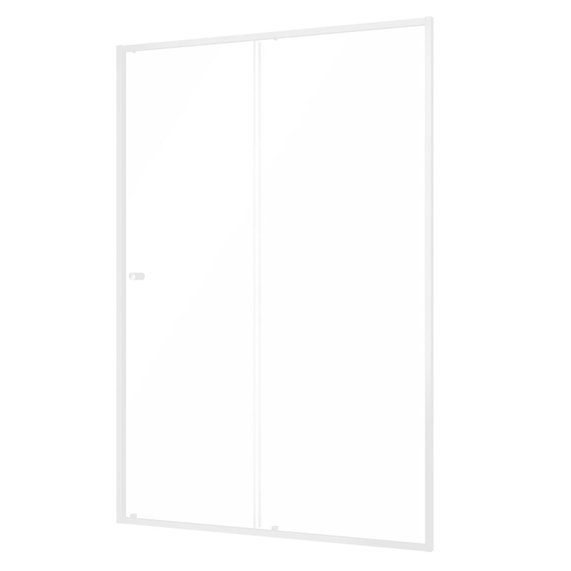 Sealskin Contour schuifdeur voor nis 140x200 cm, 6 mm helder veiligheidsglas met antikalklaag mat wit