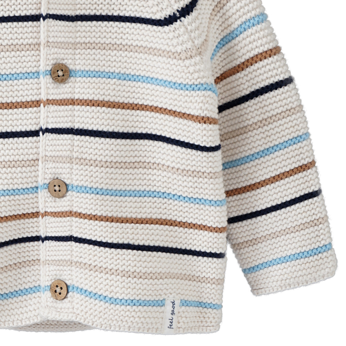 Topomini Newborn Strickjacke mit Kapuze creme
