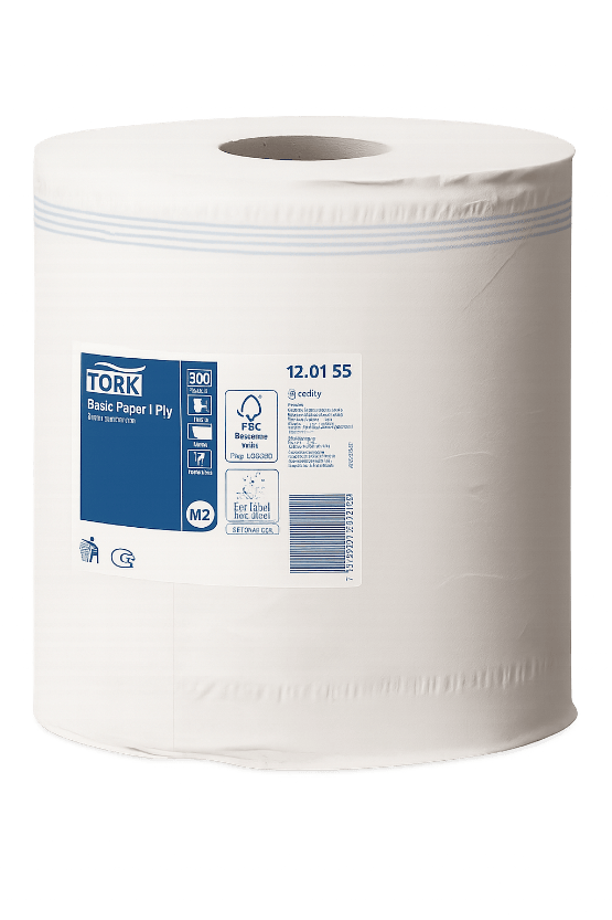 Tork® M2 Basic Centerfeed Poetspapier 6x300 m Wit (120155)