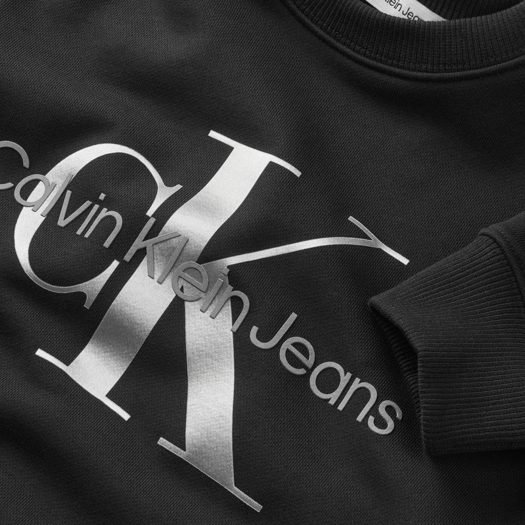 Calvin Klein sweater Terry met logo zwart