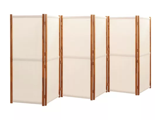 Cloison de séparation 6 panneaux Blanc crème 420x180 cm