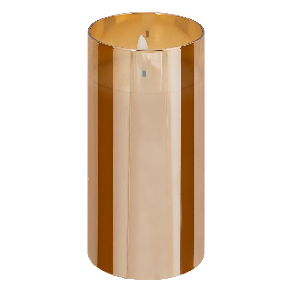 COFFRET 3 BOUGIE LED VERRE SENA AMBRE