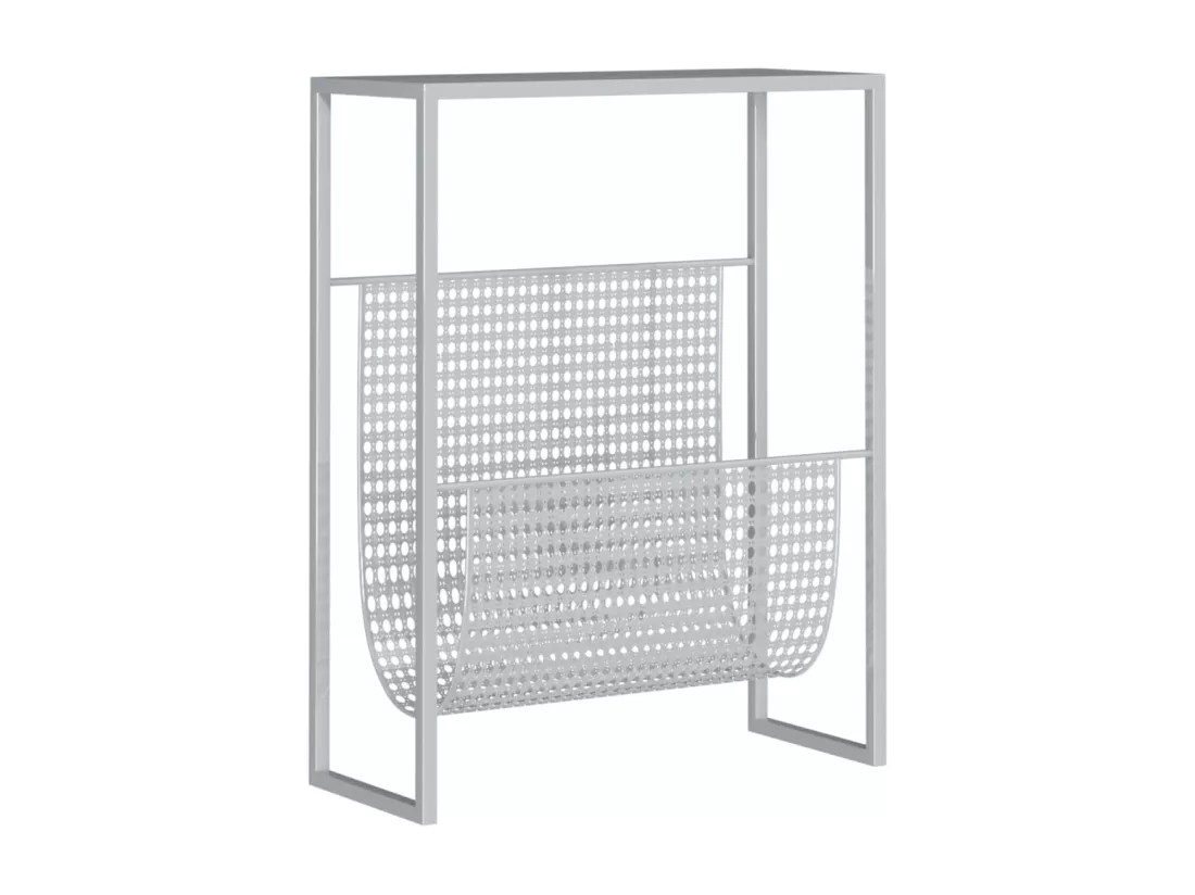 Porte-revue Argenté 35x15x45 cm Acier