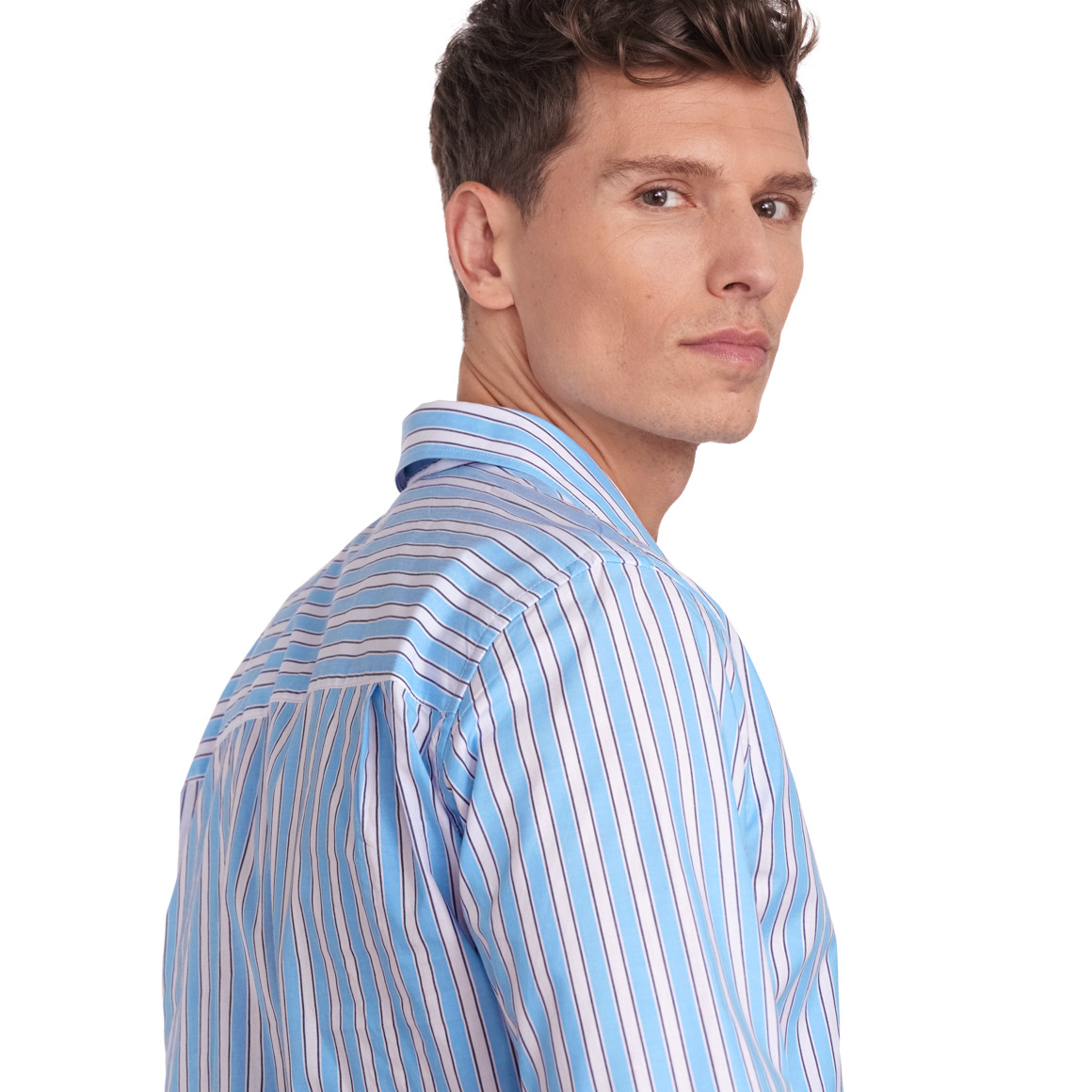 VanVaan Herren Hemd mit Streifen weiss / hellblau